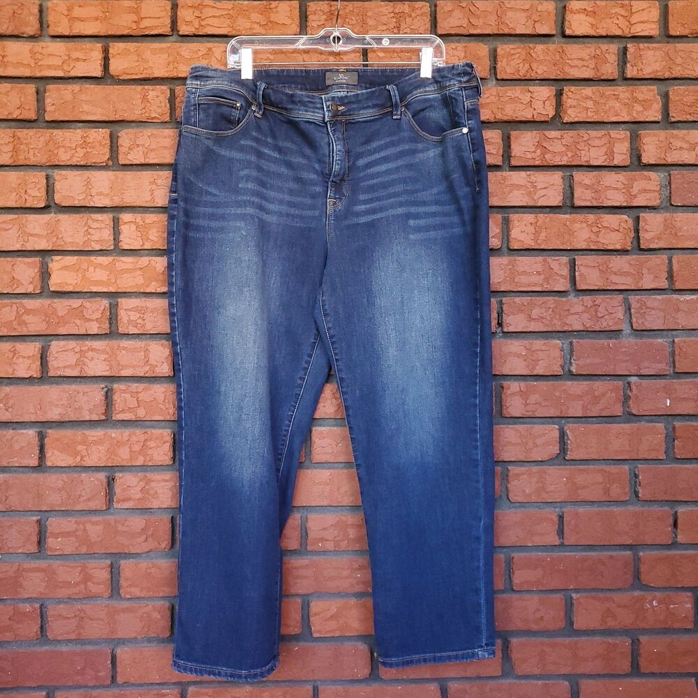 Chicos So Slimming Blue Jeans Size 3 (XL / 16) Crop 37 x 25 in Fade Whiskering